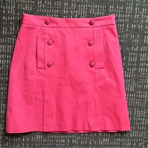 NEW Brooks Brothers pink button high waited skirt 10 Barbie fits like an 8